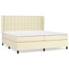 Boxspring met matras kunstleer crèmekleurig 200x200 cm