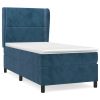 Boxspring met matras fluweel donkerblauw 80x200 cm
