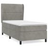 Boxspring met matras fluweel lichtgrijs 100x200 cm