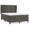Boxspring met matras fluweel donkergrijs 140x200 cm