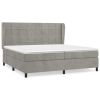 Boxspring met matras fluweel lichtgrijs 200x200 cm