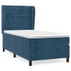 Boxspring met matras fluweel donkerblauw 100x200 cm