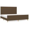 Bedframe met hoofdeinde stof donkerbruin 160x200 cm