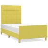 Bedframe met hoofdeinde stof groen 90x200 cm