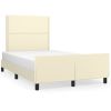 Bedframe met hoofdbord kunstleer crèmekleurig 120x200 cm