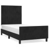 Bedframe met hoofdeinde fluweel zwart 90x190 cm