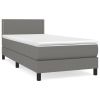 Boxspring met matras stof donkergrijs 100x200 cm