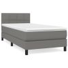 Boxspring met matras stof donkergrijs 80x200 cm