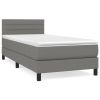 Boxspring met matras stof donkergrijs 80x200 cm