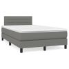 Boxspring met matras stof donkergrijs 120x200 cm