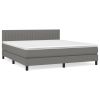 Boxspring met matras stof donkergrijs 160x200 cm