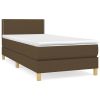 Boxspring met matras stof donkerbruin 80x200 cm
