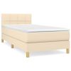 Boxspring met matras stof crèmekleurig 80x200 cm