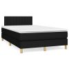 Boxspring met matras stof zwart 120x200 cm