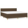 Boxspring met matras stof donkerbruin 180x200 cm
