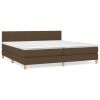 Boxspring met matras stof donkerbruin 200x200 cm