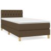 Boxspring met matras stof donkerbruin 80x200 cm