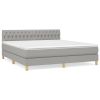 Boxspring met matras stof lichtgrijs 180x200 cm