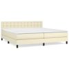 Boxspring met matras kunstleer crèmekleurig 200x200 cm