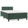 Boxspring met matras fluweel donkergroen 120x200 cm