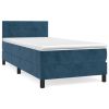 Boxspring met matras fluweel donkerblauw 80x200 cm