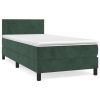 Boxspring met matras fluweel donkergroen 90x200 cm