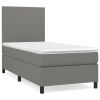 Boxspring met matras stof donkergrijs 80x200 cm