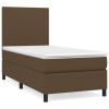 Boxspring met matras stof donkerbruin 80x200 cm