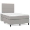 Boxspring met matras stof lichtgrijs 120x200 cm