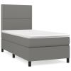Boxspring met matras stof donkergrijs 100x200 cm