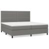 Boxspring met matras stof donkergrijs 200x200 cm