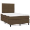 Boxspring met matras stof donkerbruin 120x200 cm