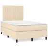 Boxspring met matras stof crèmekleurig 120x200 cm