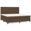 Boxspring met matras stof donkerbruin 200x200 cm