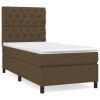 Boxspring met matras stof donkerbruin 80x200 cm