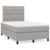 Boxspring met matras stof lichtgrijs 120x200 cm