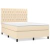 Boxspring met matras stof crèmekleurig 140x200 cm