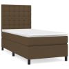 Boxspring met matras stof donkerbruin 90x190 cm