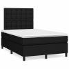 Boxspring met matras stof zwart 120x200 cm