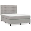 Boxspring met matras stof lichtgrijs 140x200 cm