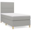 Boxspring met matras stof lichtgrijs 80x200 cm
