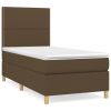 Boxspring met matras stof donkerbruin 90x200 cm