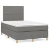 Boxspring met matras stof donkergrijs 120x200 cm
