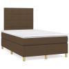 Boxspring met matras stof donkerbruin 120x200 cm