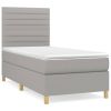 Boxspring met matras stof lichtgrijs 100x200 cm