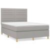 Boxspring met matras stof lichtgrijs 140x200 cm