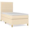 Boxspring met matras stof crèmekleurig 90x190 cm