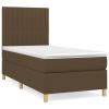 Boxspring met matras stof donkerbruin 100x200 cm