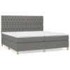 Boxspring met matras stof donkergrijs 200x200 cm