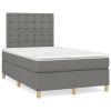 Boxspring met matras stof donkergrijs 120x200 cm